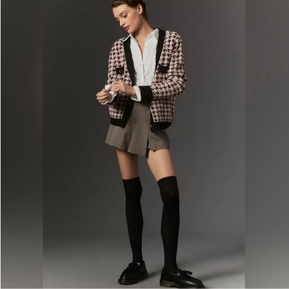 Anthropologie Black and Cream Houndstooth Cardigan - Picture 13 of 13